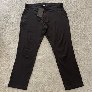 NWT Fabletics The Only Pant Mens 36x27 (Tag 36x30) Black Slim Fit Performance